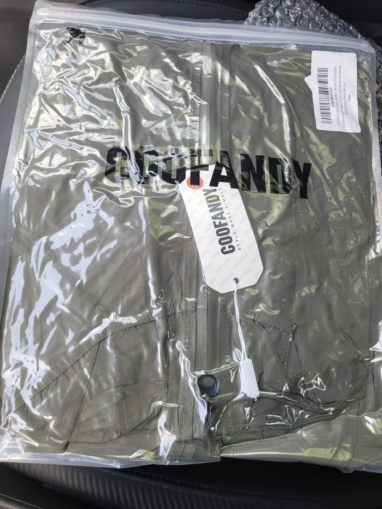 COOFANDY Men's Light Rain Jacket Packable Waterproof Raincoat Windbreaker | Portable Rain Coat with Hood, Hidden Zipper, Rainproof Hoodie, Rain Gear For Golf Travel Hiking Cycling Outdoor Activities customer photo 2