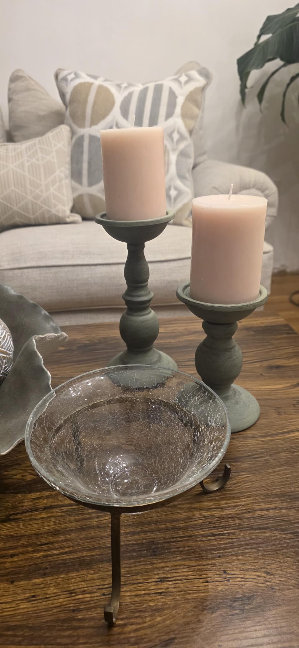 Sziqiqi Retro Iron Candle Holder Vintage Pillar Candles Holders for Table Centerpiece Wedding Birthday Candlelight Dinner Decorative Light Home Decor, 2pcs customer photo 1
