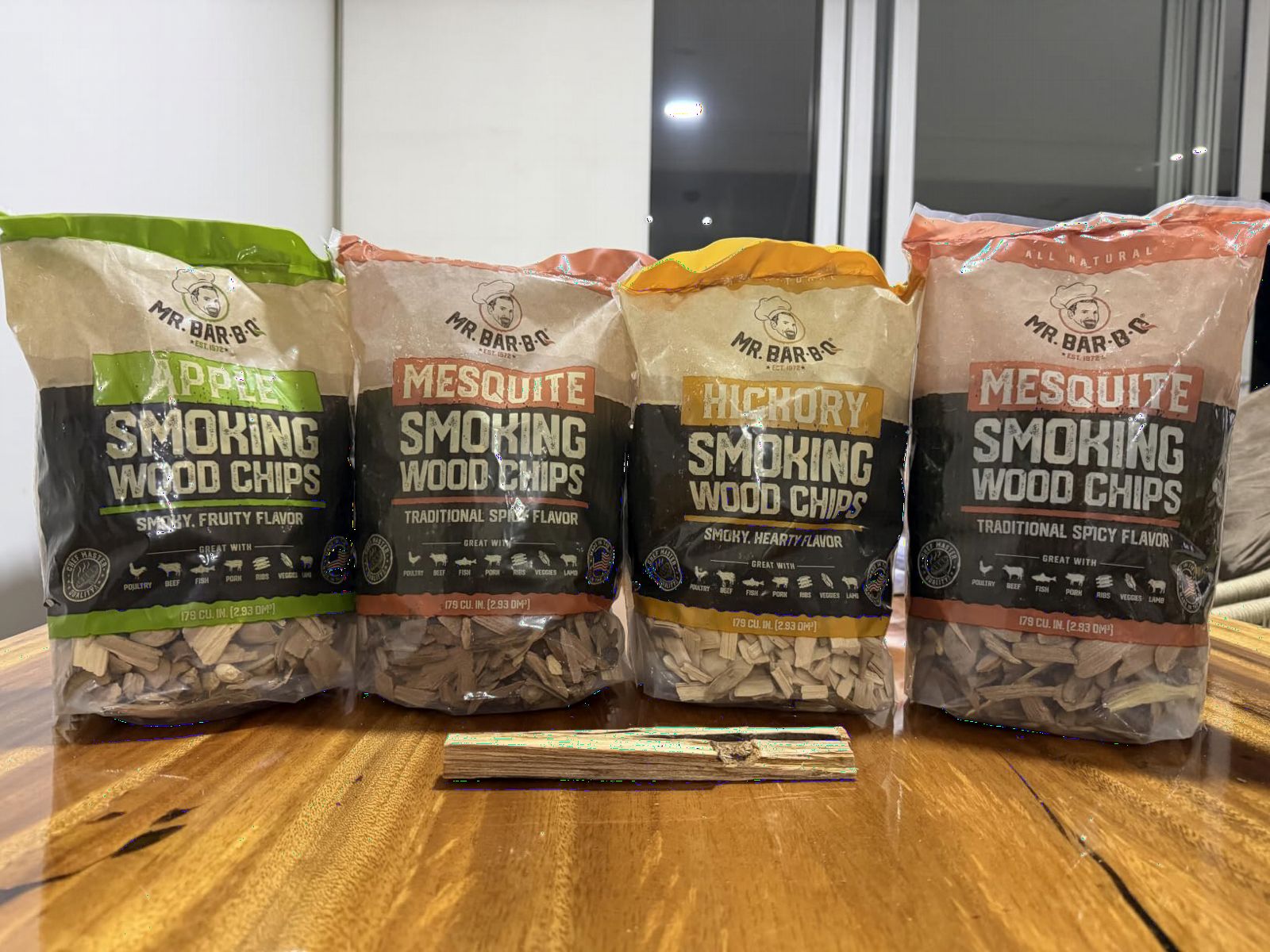 Wood Smoker Chips Bundle of 3 Flavors - Apple, Mesquite & Hickory Wood Chips by Mr. Bar-B-Q, Can be Used on Gas & Charcoal Grill, Variety of Flavors for Smokers, Grilling, BBQ, Camping(3 x 1.8 Lb Bag) customer photo 1