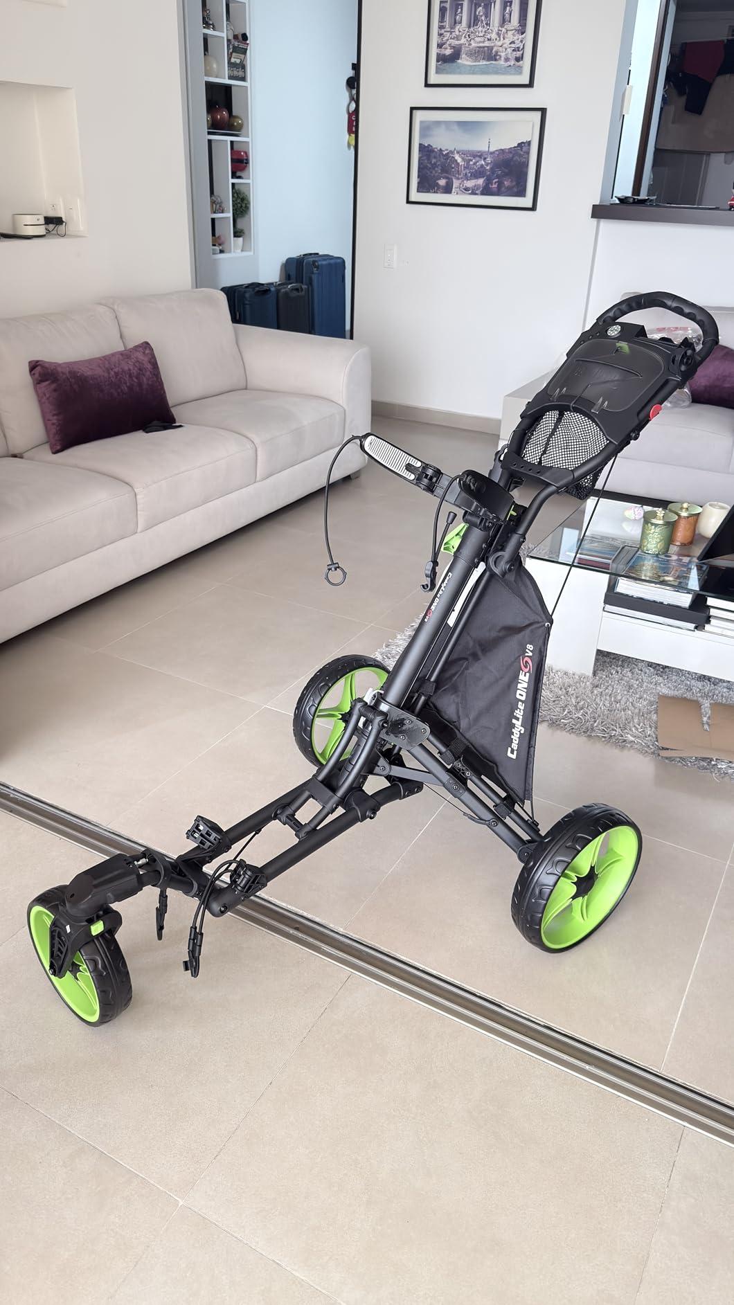 Caddytek CaddyLite ONE-Swivel V8 Golf Push Cart - Lightweight 3 Wheel Foldable Cart with One-Click Folding, 360 Swivel Front Wheel, Adjustable Handle, Cooler Basket, Umbrella & Drink Holder customer photo 1
