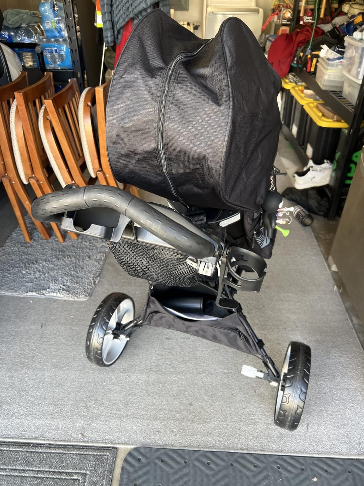 Caddytek CaddyLite ONE-Swivel V8 Golf Push Cart - Lightweight 3 Wheel Foldable Cart with One-Click Folding, 360 Swivel Front Wheel, Adjustable Handle, Cooler Basket, Umbrella & Drink Holder customer photo 2