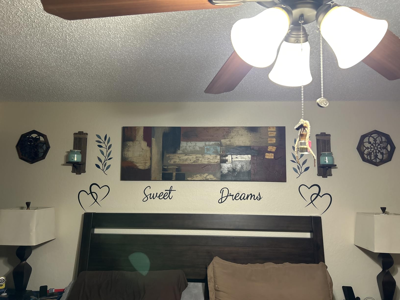 ZOLAPI 2-Piece Octagon Wall-Mounted Mirrors, Vintage Farmhouse Mirror for Wall Decor, Caramel Color customer photo 2