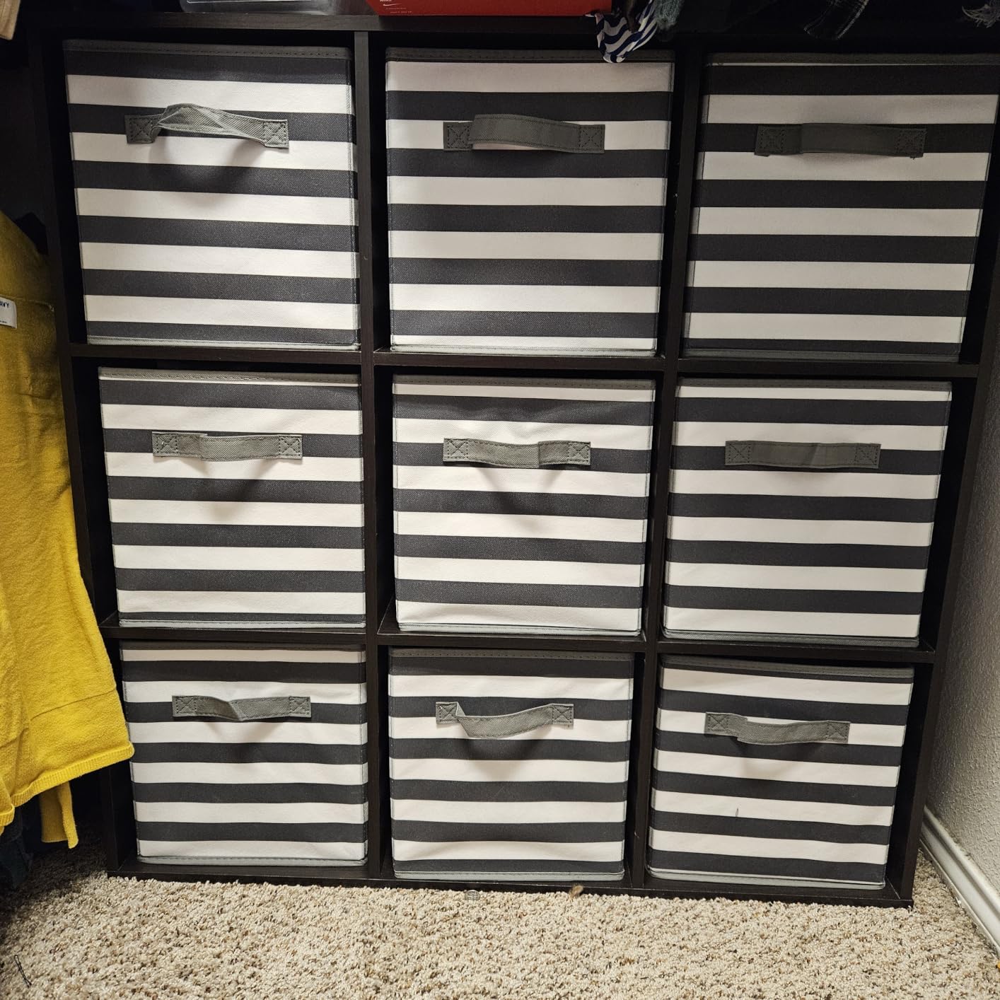 Amazon Basics Collapsible Fabric Storage Bins with Handles, Cube Organizer, 13