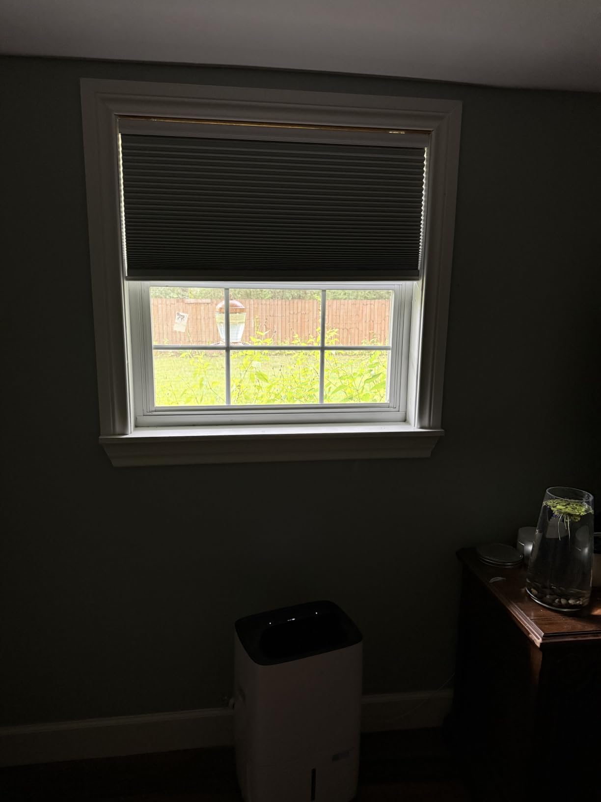 Cordless Cellular Shades, Blackout Room Darkening Black Out Honeycomb Blinds for Indoor Windows Bedroom, Pull Down Pleated Accordion Blind Easy Install, Shade Size 34