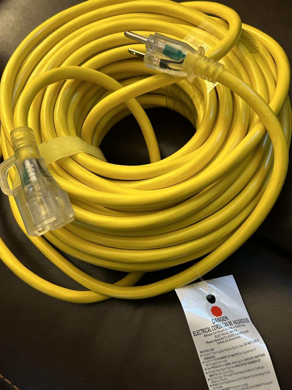 HUANCHAIN 12 Gauge Heavy Duty Outdoor Extension Cord 25 FT Waterproof with Lighted Indicator End, 15A 1875W 125V, ETL customer photo 2