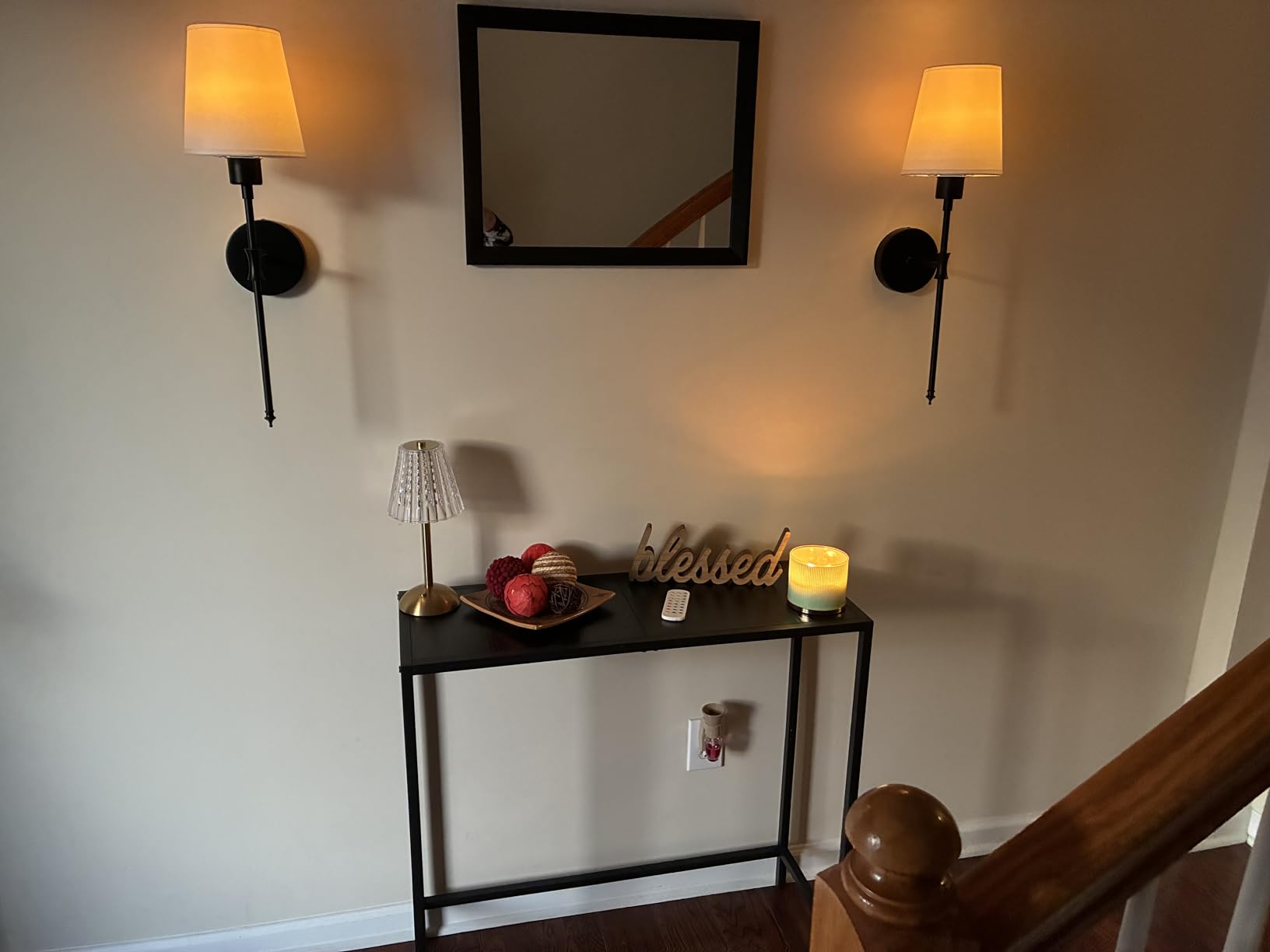 AAZZKANG Wall Mirror Black Wood Framed Rectangle Hanging Mirrors | Decorative for Bedroom Bathroom Living Room Farmhouse Entryway Small customer photo 2