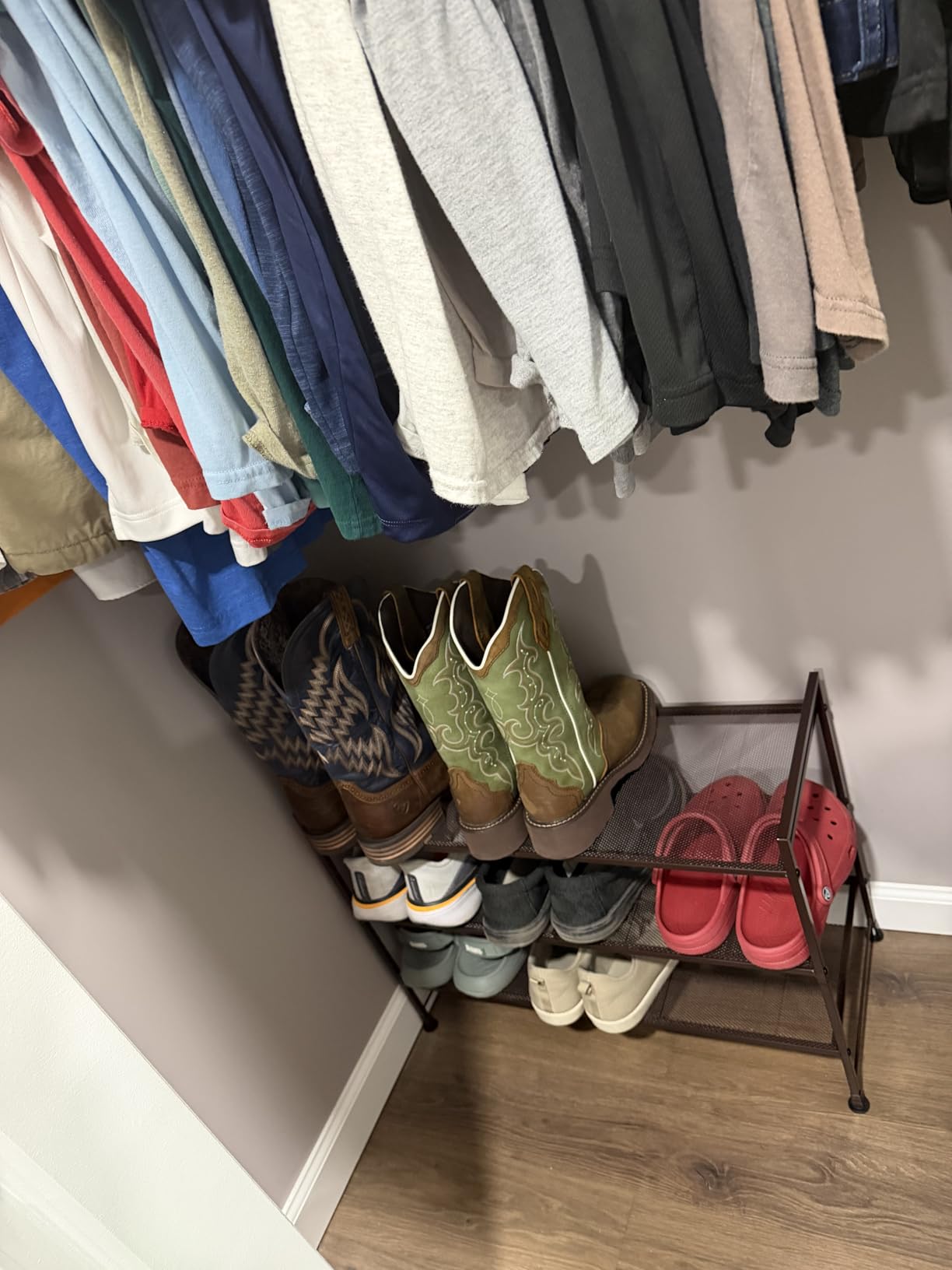 Simple Houseware 3-Tier Stackable Shoes Rack Storage Shelf, Black customer photo 2