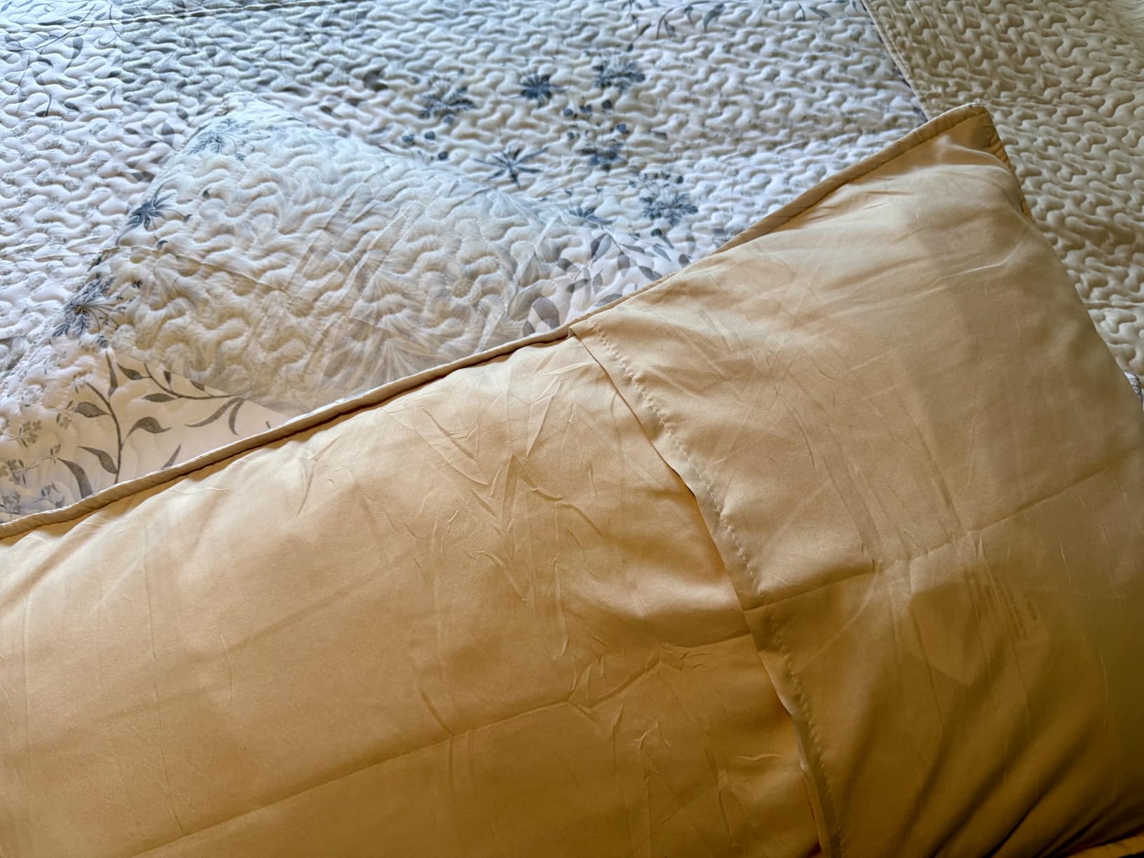 Exclusivo Mezcla Reversible Boho Quilts Queen Size Gray | Lightweight Soft Bedspreads, All Season Patchwork Coverlet Bedding Set, Printed Floral Pattern, 1 Quilt and 2 Pillow Shams customer photo 2