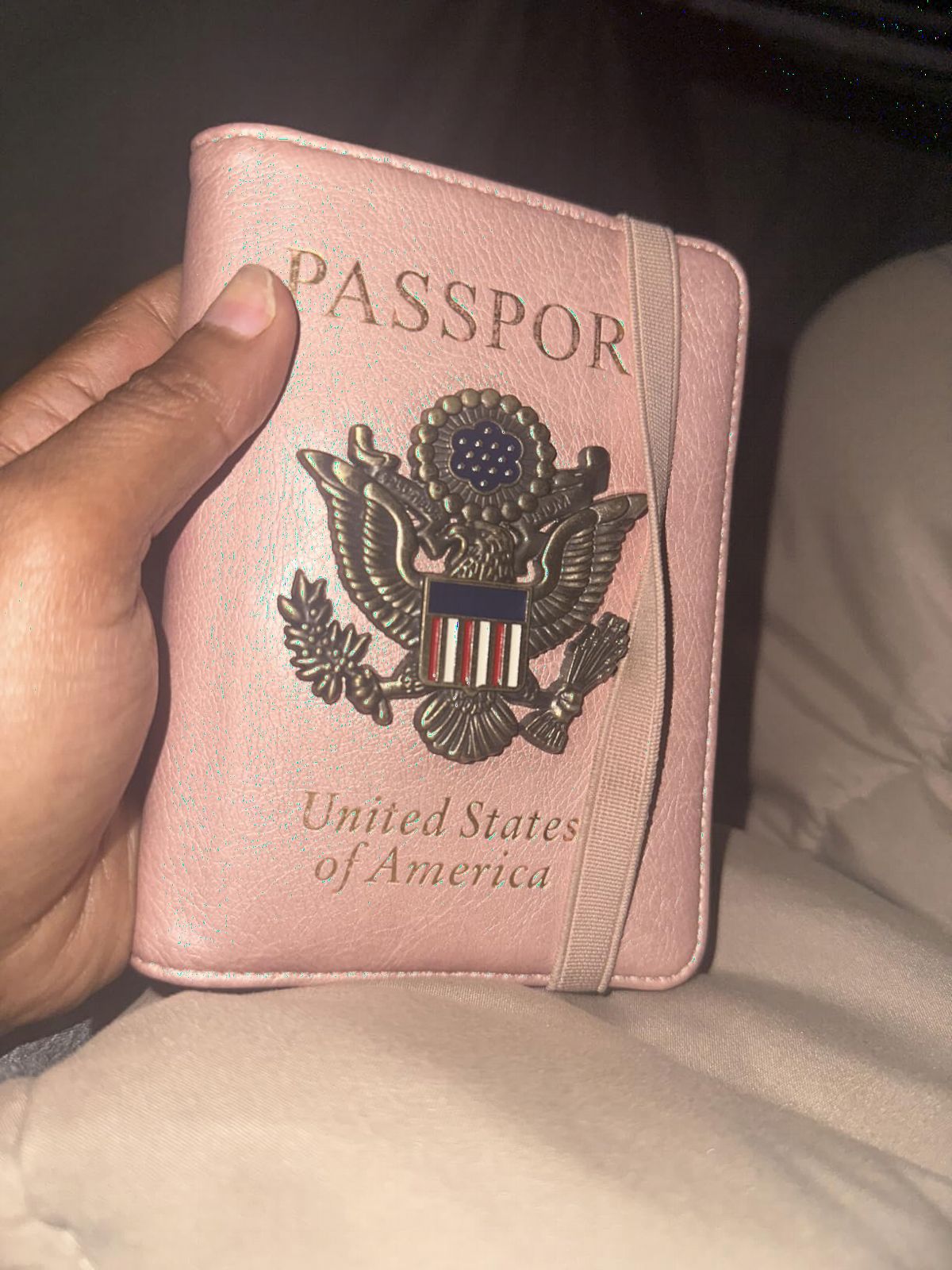 TOURSUIT RFID Blocking Passport Holder, Leather Travel Wallet, Dark Blue customer photo 2