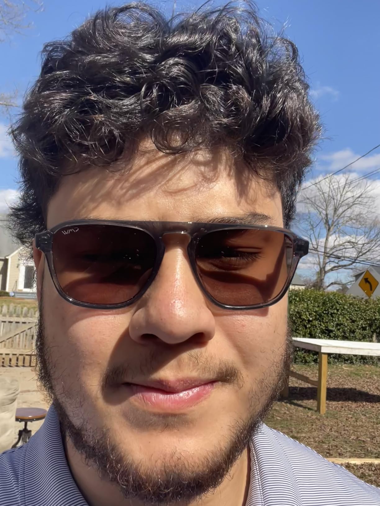 WearMe Pro Polarized Modern Aviator One-Bridge Square Mens Sunglasses customer photo 1