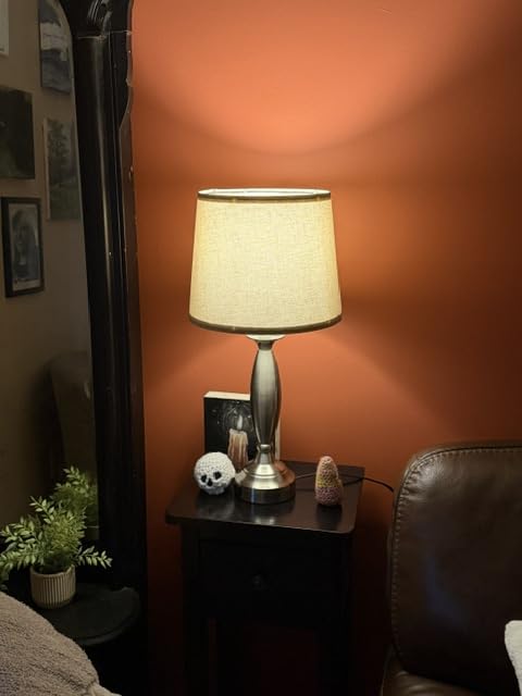 Seealle Touch Bedside Lamps for Nightstand Set of 2 - Bedroom Lamps with USB C+A, 3 Way Dimmable Nightstand Lamps, Brushed Nickel Table Lamps for Living Room (Bulbs Included) customer photo 1