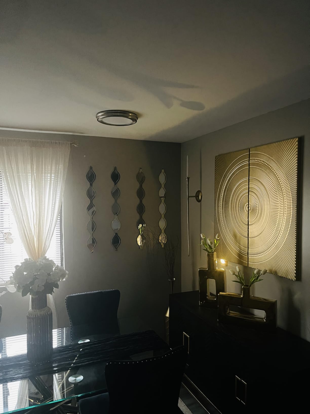 Qunclay 4 Pcs Teardrop Mirror Wall Art Decorative Mirror Wall Decor Long Narrow Hanging Art (Gold) customer photo 2