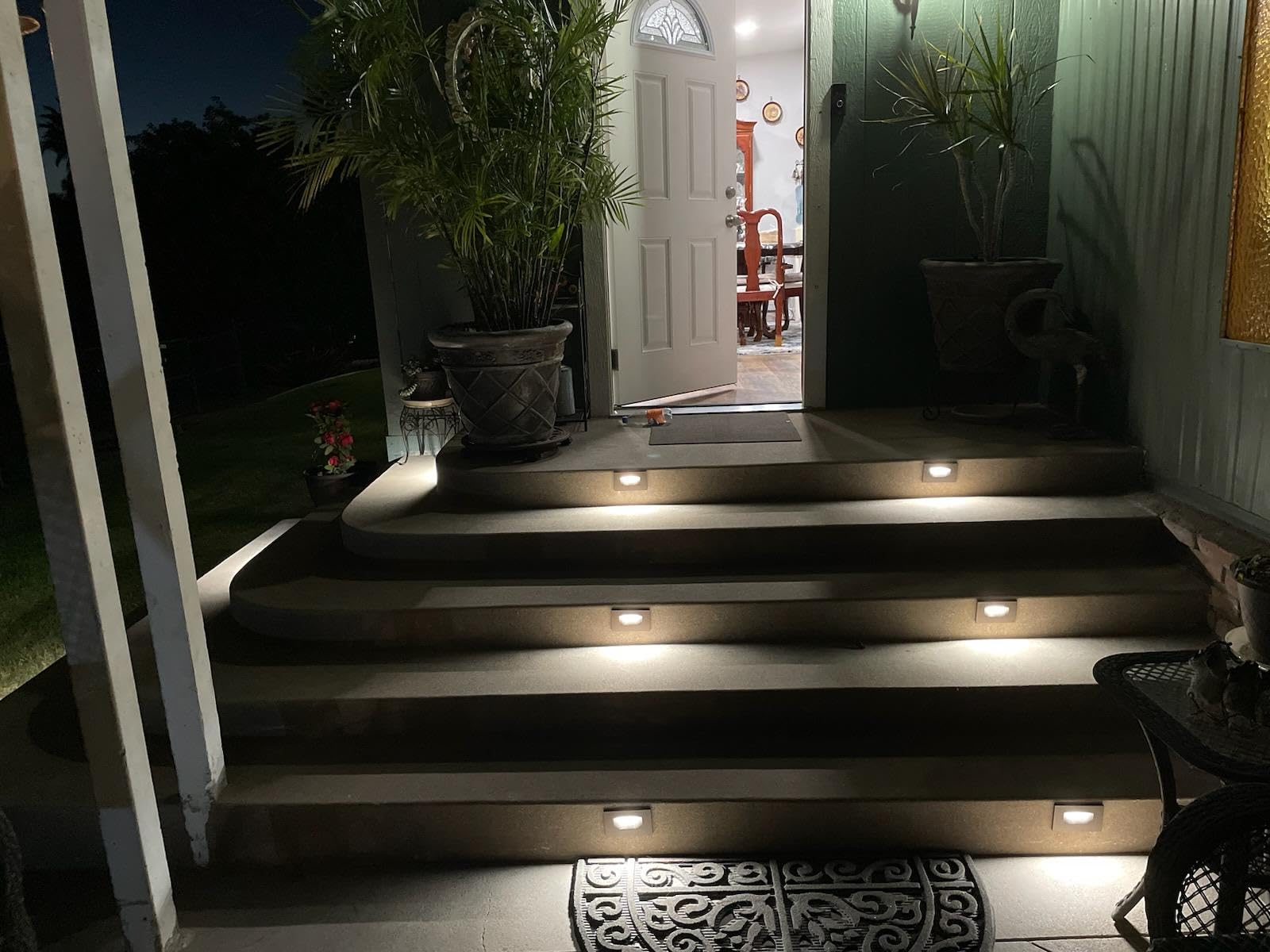 LEONLITE 6-Pack 5CCT 120V LED Step Lights, Horizontal, Black, 150LM, 5%-100% Dimmable, CRI90, ETL, Indoor Outdoor Stair Lights, Wet Location, 2700K/3000K/3500K/4000K/5000K, Aluminum customer photo 1