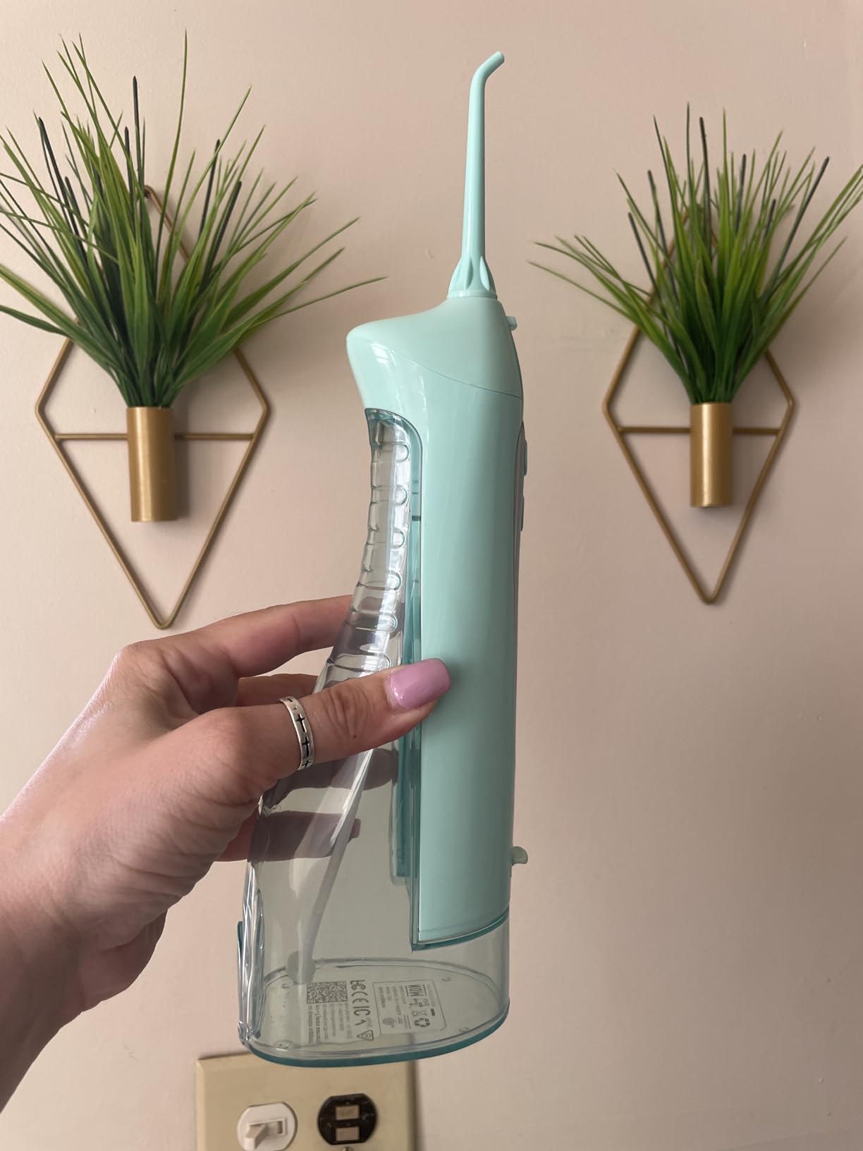 COSLUS ADA Accepted Water Dental Flosser Teeth Pick C20: Portable Cordless Oral Irrigator 300ML Rechargeable Travel Irrigation Cleaner IPX7 Waterproof Electric Flossing Machine, Professional Set Black customer photo 2