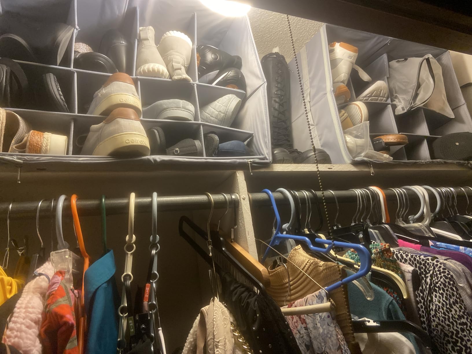 LUVHOMEE Shoe Organizer for Closet, Fits 16 Pairs, Large Shoe Box Storage Containers, Clear Foldable Shoe Storage Bins w/Bottom Support, Space Saving Shoes Holder w/Reinforced Handles, Gray customer photo 2