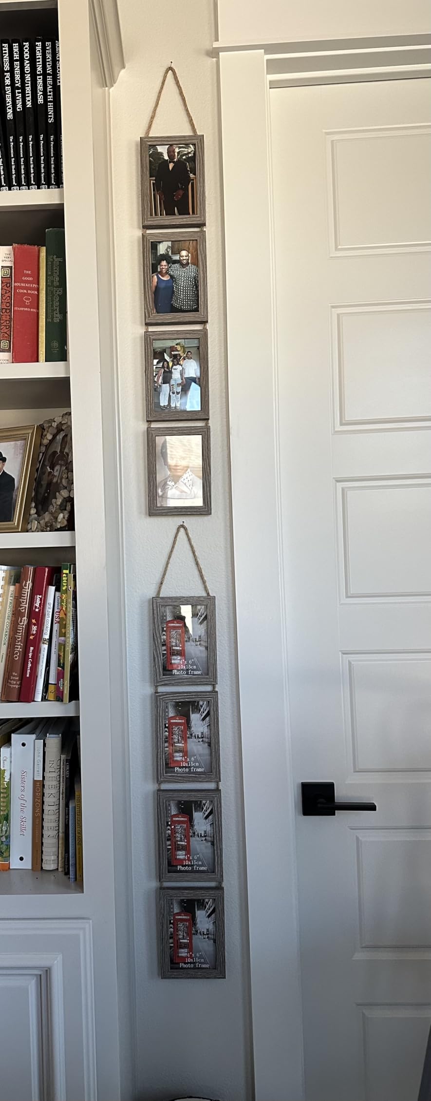 Lavezee 4x6 Black Hanging Collage Picture Frames Set of 2, 8 Opening Vertical Frame Made to Display 4 by 6 Inch Photo for Wall Decor customer photo 1