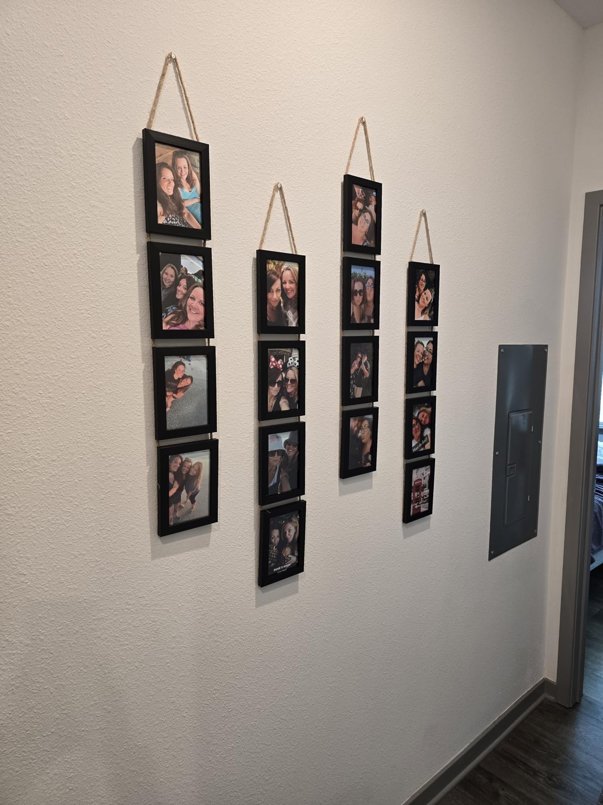 Lavezee 4x6 Black Hanging Collage Picture Frames Set of 2, 8 Opening Vertical Frame Made to Display 4 by 6 Inch Photo for Wall Decor customer photo 2