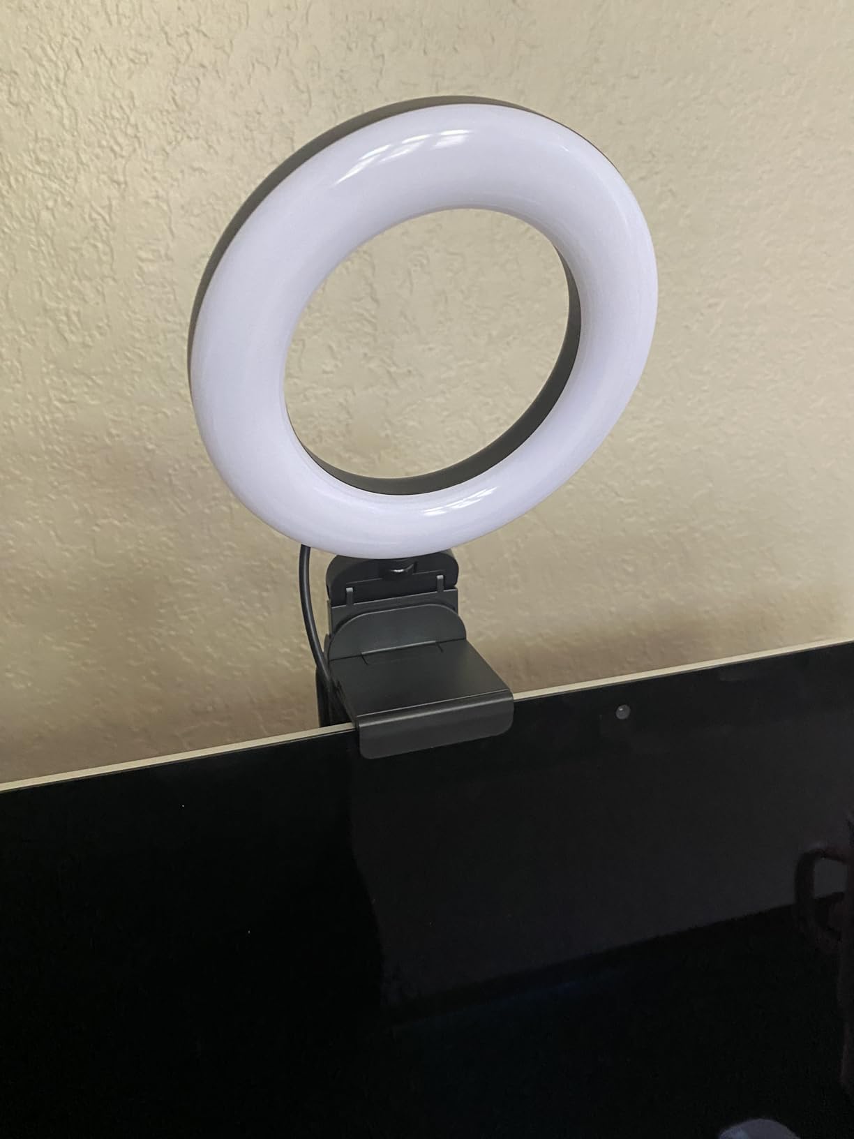 Evershop Ring Light for Laptop Desk Clip On, Small Computer Video Conference Lighting with Stand for Phone/Webcam/Monitor, 5