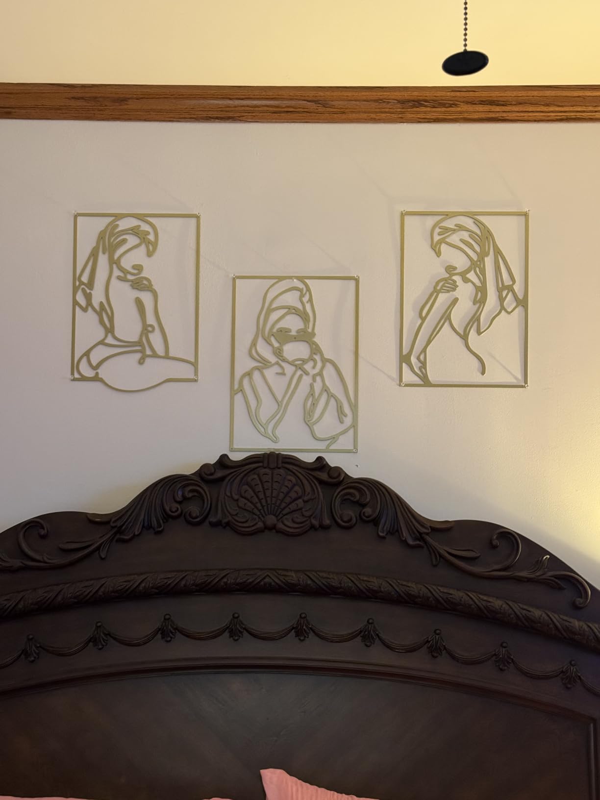 AGIOTA 3 Pcs Gold Metal Wall Decor, Minimalist Floral Women Line Drawing Wall Art, Elegant Abstract Lady Silhouette Metal Wall Hanging for Home Bedroom Living Room customer photo 2