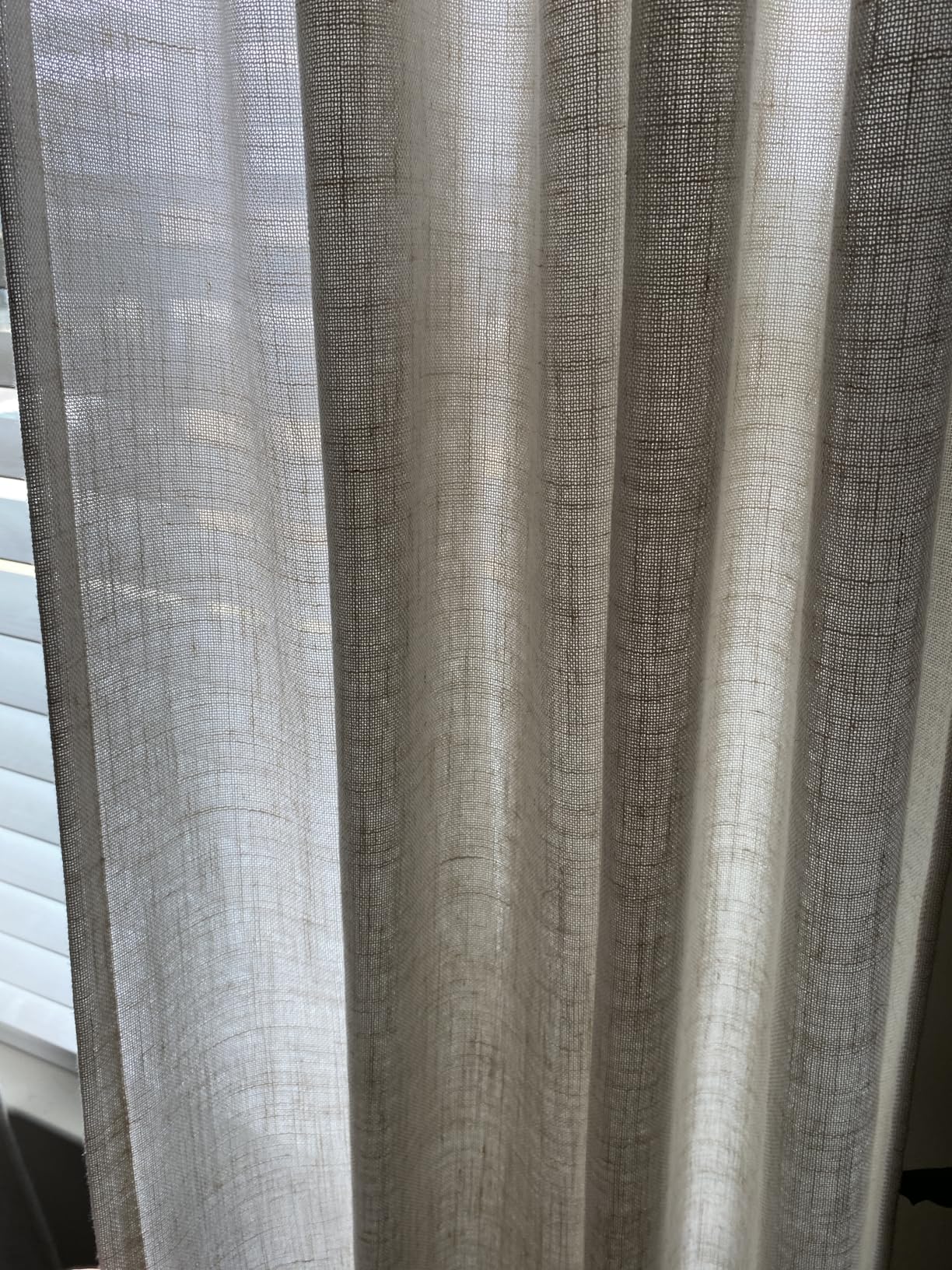MIULEE Natural White Linen Curtains 52x90 Inch Long 2 Panels for Bedroom | Soft Thick Linen Textured Window Drapes, Semi Sheer Light Filtering, Rod Pocket Back Tab, Farmhouse Cream Ivory customer photo 2