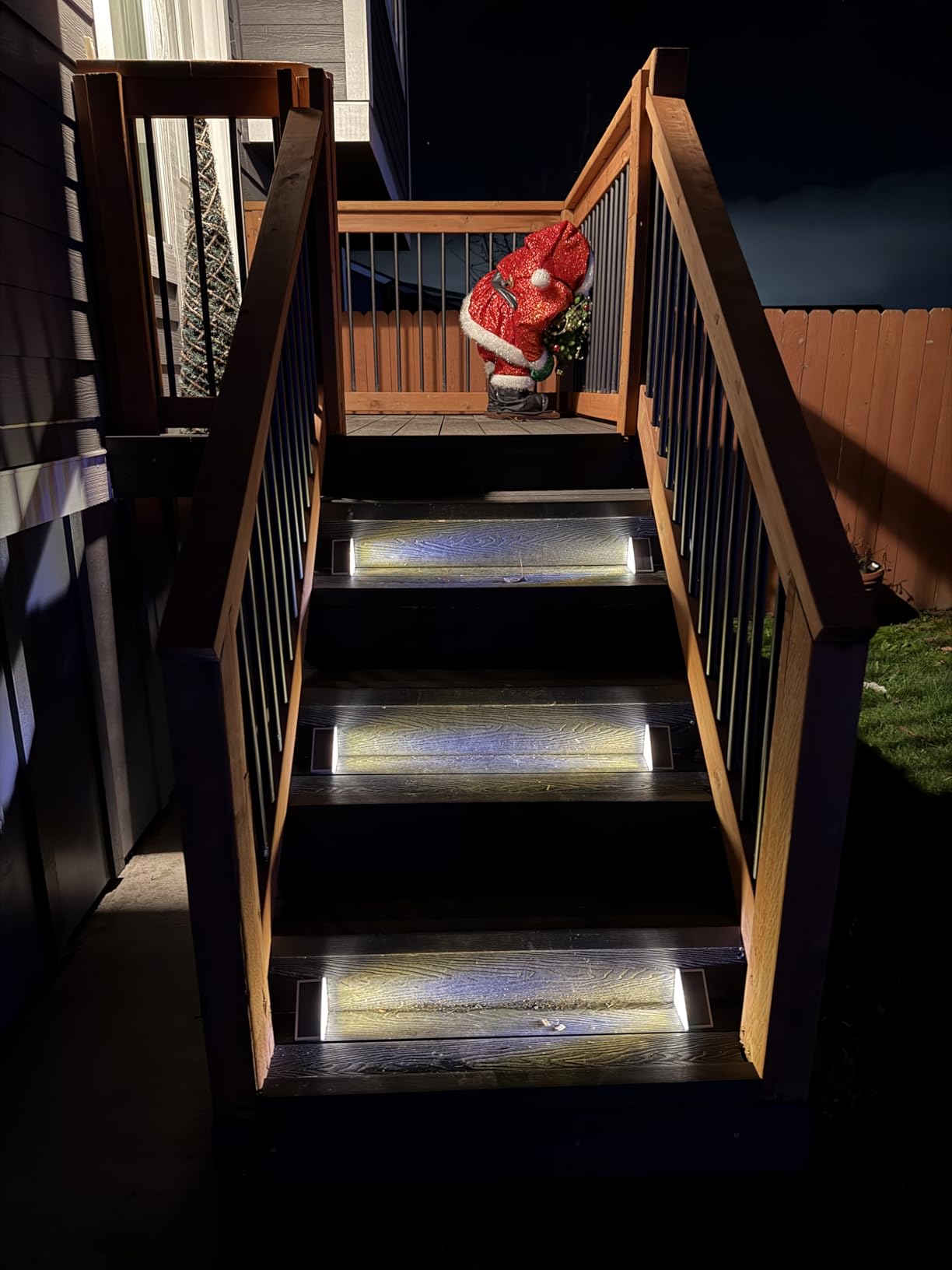 Solar Step Lights, 6 Pack Warm White Solar Stair Lights Outdoor Waterproof IP67 Auto On/Off, Solar Lights for Steps, Stair, Patio, Yard, Porch, Front Door, Sidewalk, Deck Decor customer photo 1