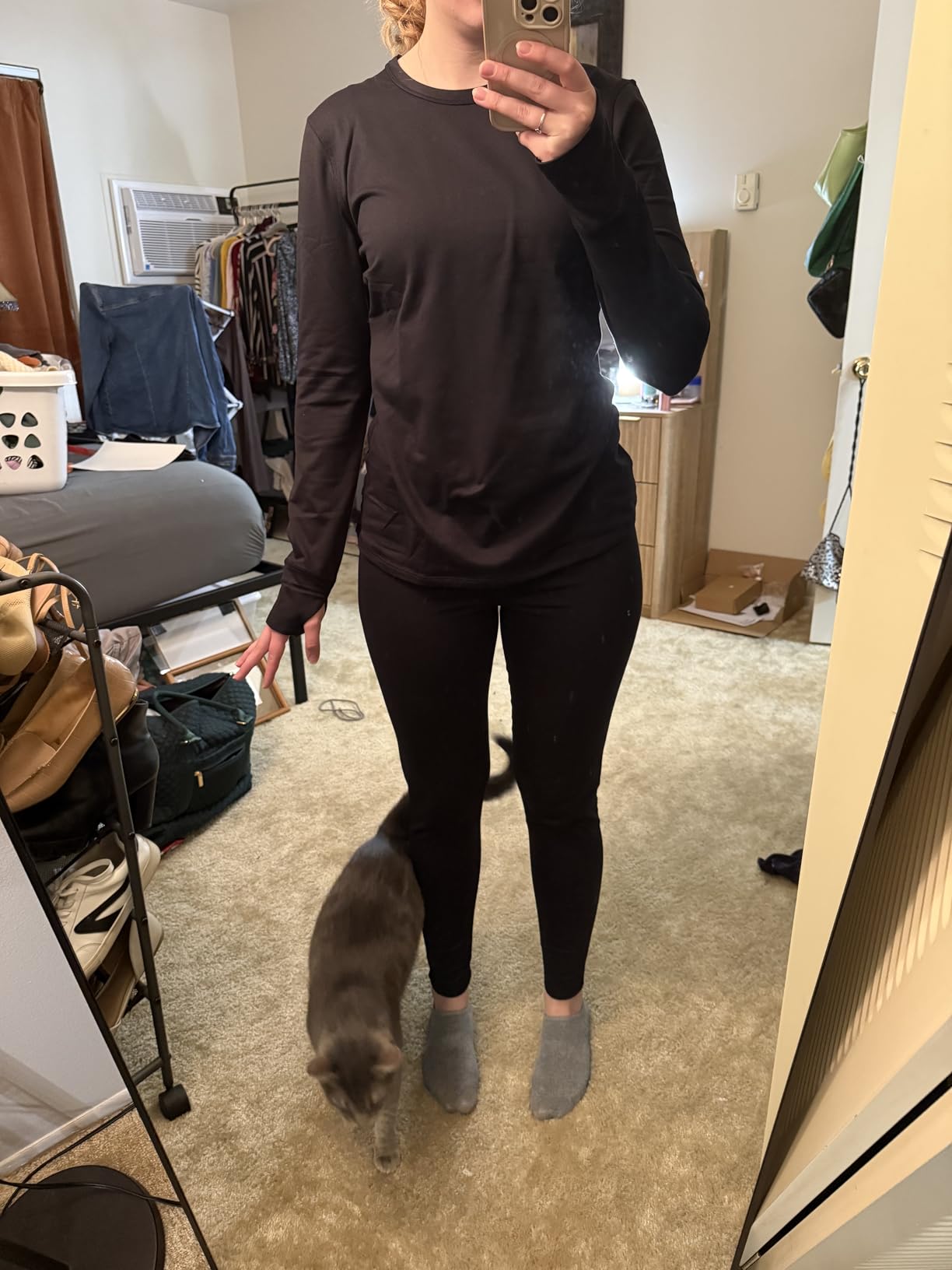 Cuddl Duds Womens Heavyweight Cold Weather Fleece Lined Thermal Set - Long Sleeve Top & Leggings - Winter Lounge Sets customer photo 1