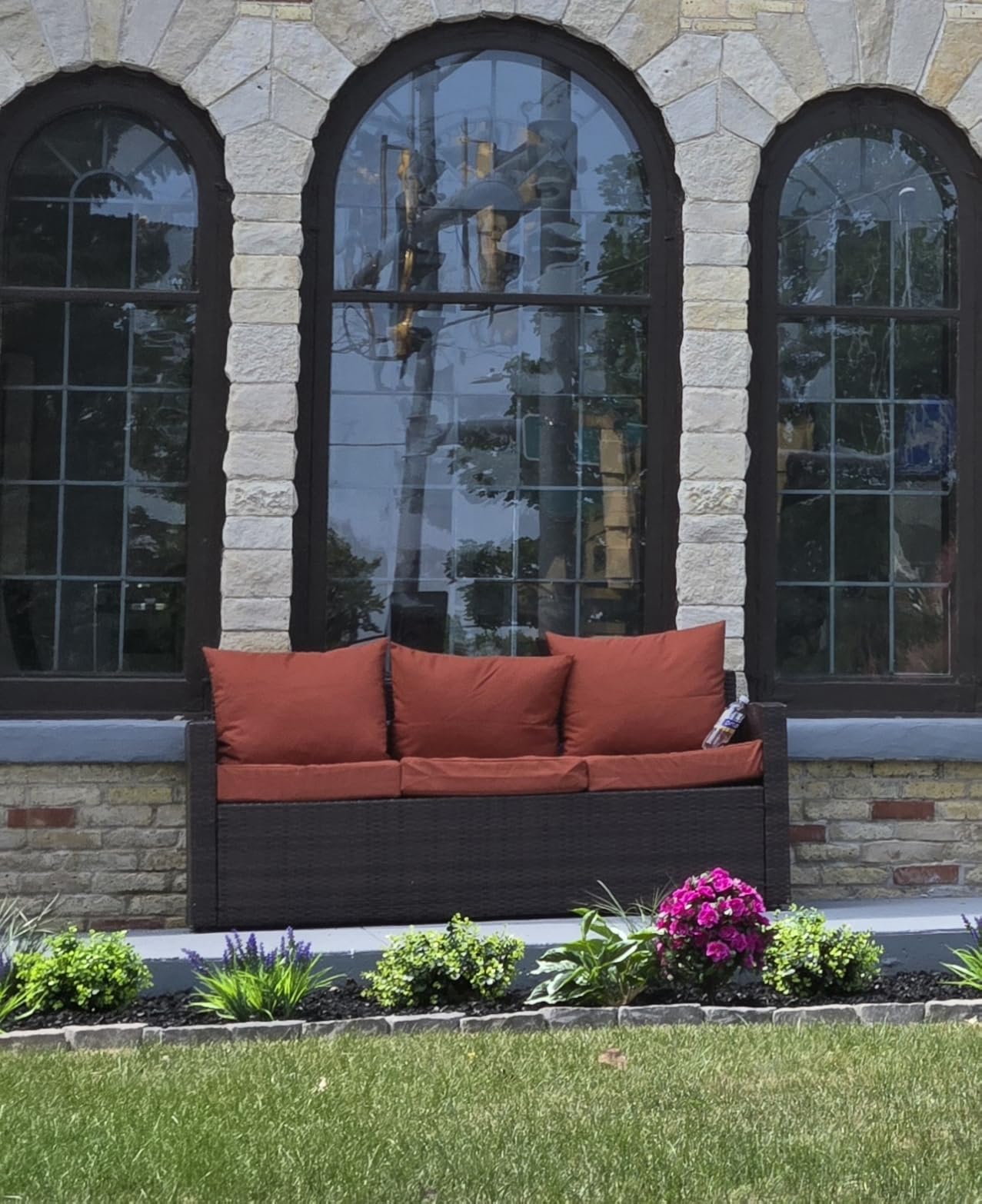 Favoyard Outdoor Patio Seat Cushions Set, 24 x 24 Inch, Waterproof, Beige customer photo 2