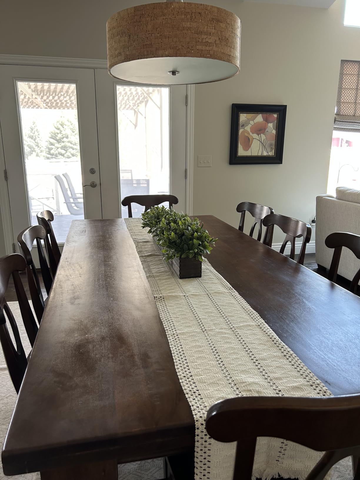 Macrame Table Runner Cream Beige Boho Table Runners with Tassels Hand Woven Cotton Table Runner Rustic Farmhouse Table Runners for Bohemian Kitchen Dining Table(12x71in) customer photo 1