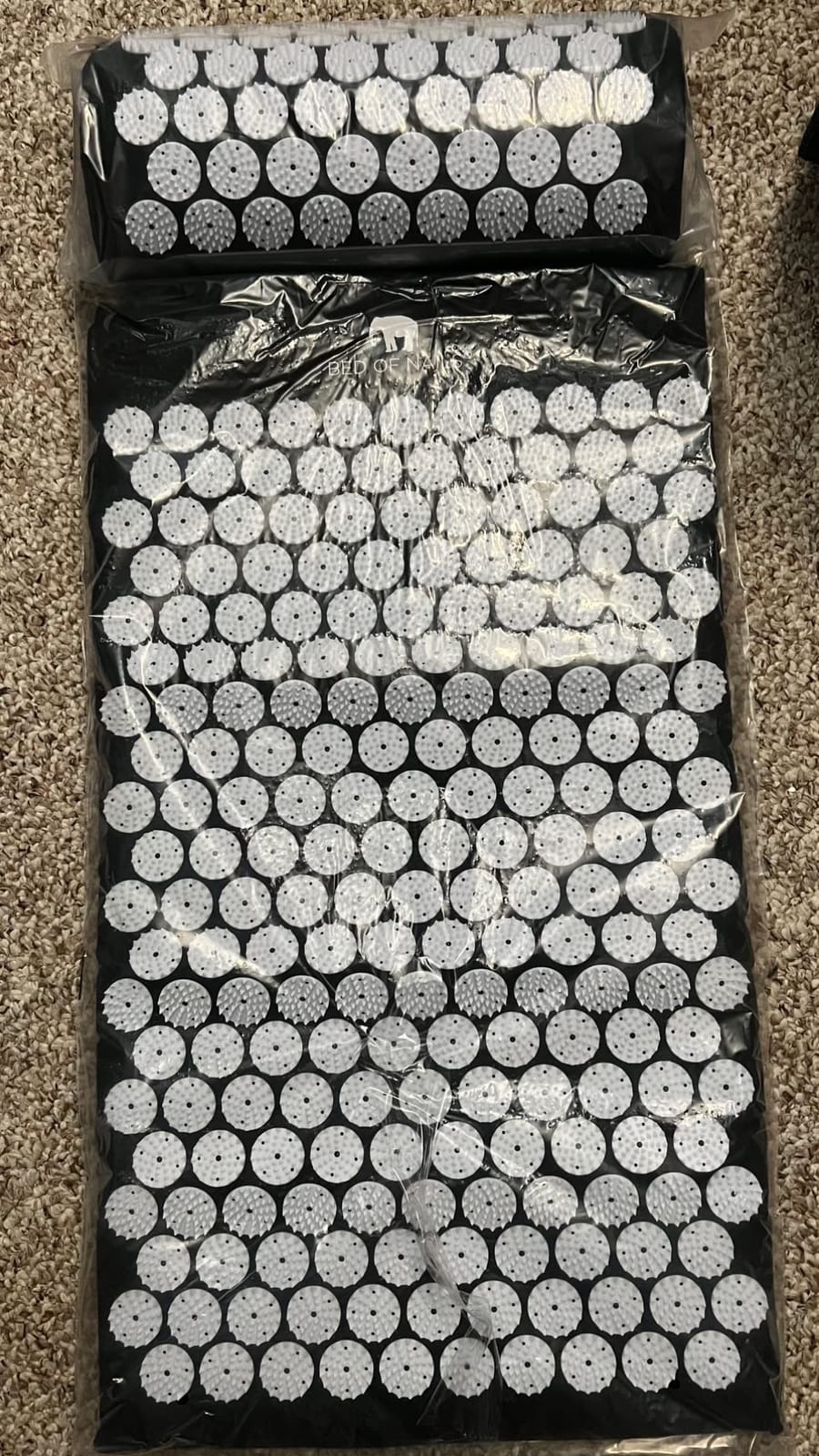 Bed of Nails Mat and Pillow Set - Original Bon Acupressure Design with 10962 Precision Nails, Mat: 28.5 x 16.5 x 1