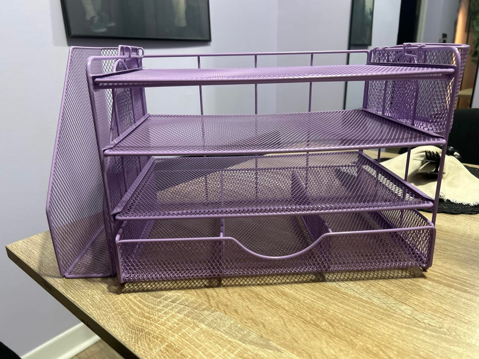 gianotter Desk Organizers and Accessories with File Holder, 4-Tier Desk Accessories & Workspace Organizers with Drawer and 2 Pen Holder, Paper Organizer for Office Supplies (Gold) customer photo 1
