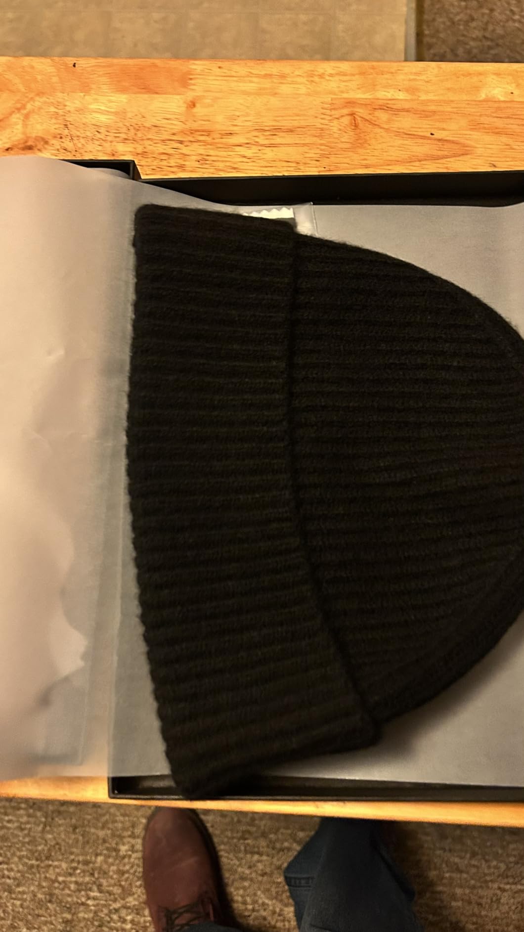 100% Cashmere Ribbed Cuffed Hat for Men, Ultra-Soft Pure Cashmere Winter Ski Beanie customer photo 1