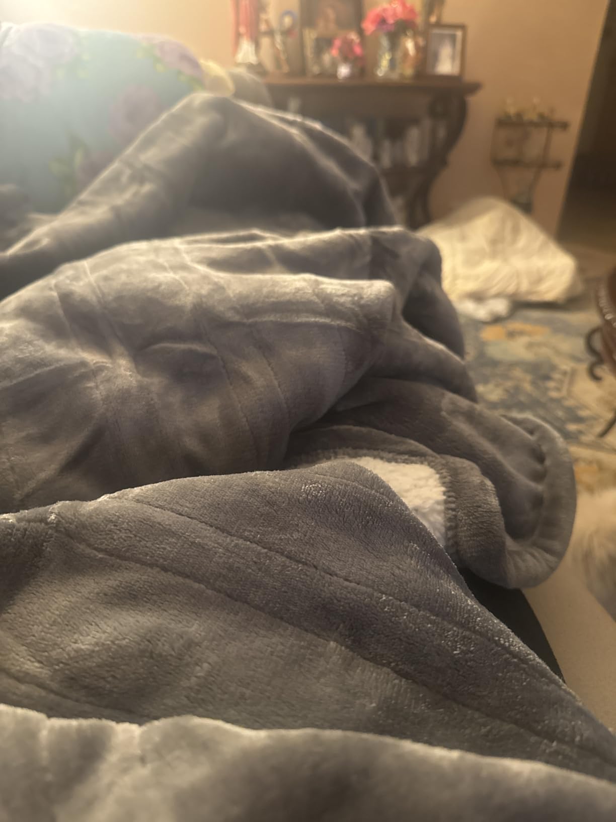 Bedsure Electric Blanket Queen Size - Dual Control Heated Blanket Queen, GentleSoft Fast Heating with 10 Time Settings & 10 Heat Settings, Warm Gift for Grandma (84x90 inches, Light Grey) customer photo 1