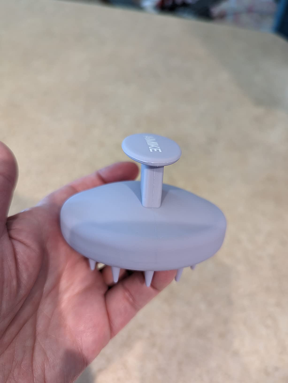 AIMIKE Scalp Massager Shampoo Brush, Soft Silicone Scalp Scrubber, Scalp Brush/Exfoliator for Washing Hair Dandruff, Scalp Massager Hair Growth Stimulator, Wet Dry Scalp Hair Scrubber - Oatmeal customer photo 1