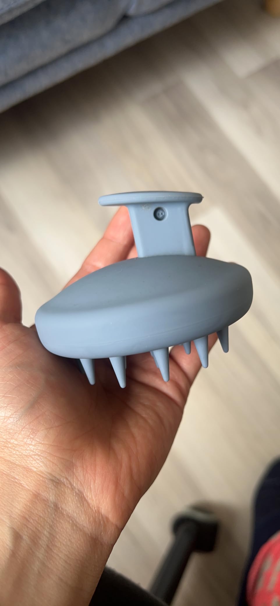 AIMIKE Scalp Massager Shampoo Brush, Soft Silicone Scalp Scrubber, Scalp Brush/Exfoliator for Washing Hair Dandruff, Scalp Massager Hair Growth Stimulator, Wet Dry Scalp Hair Scrubber - Oatmeal customer photo 2