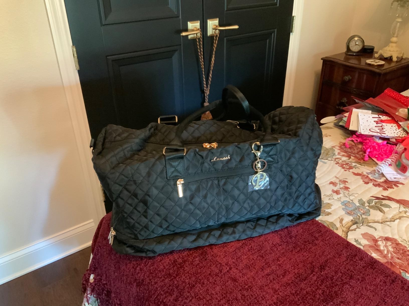 LOVEVOOK Travel Duffle Bag for Women, Weekender Overnight Bag with Shoe Compartment, Carry on Bag with Toiletry Bag, Gym Duffel Bag with Wet Pocket, Hospital Bags for Labor and Delivery 3 Pcs Set customer photo 1