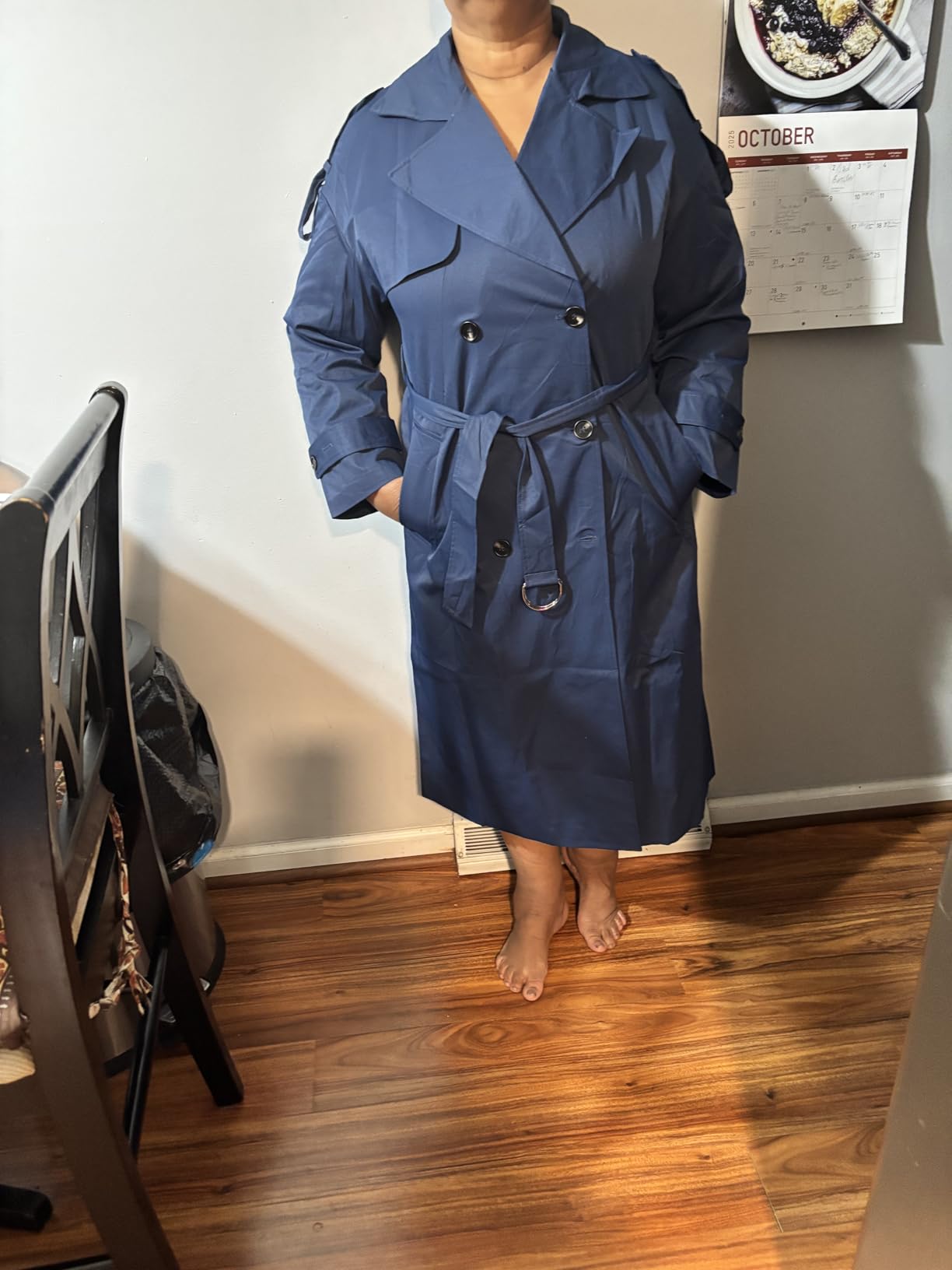 Farktop Womens Oversized Long Trench Coat Double Breasted Lapel Windproof | Classic Overcoat with Belt,Outerwear Coat,Long Sleeve Elegant Coat with Pocket customer photo 1