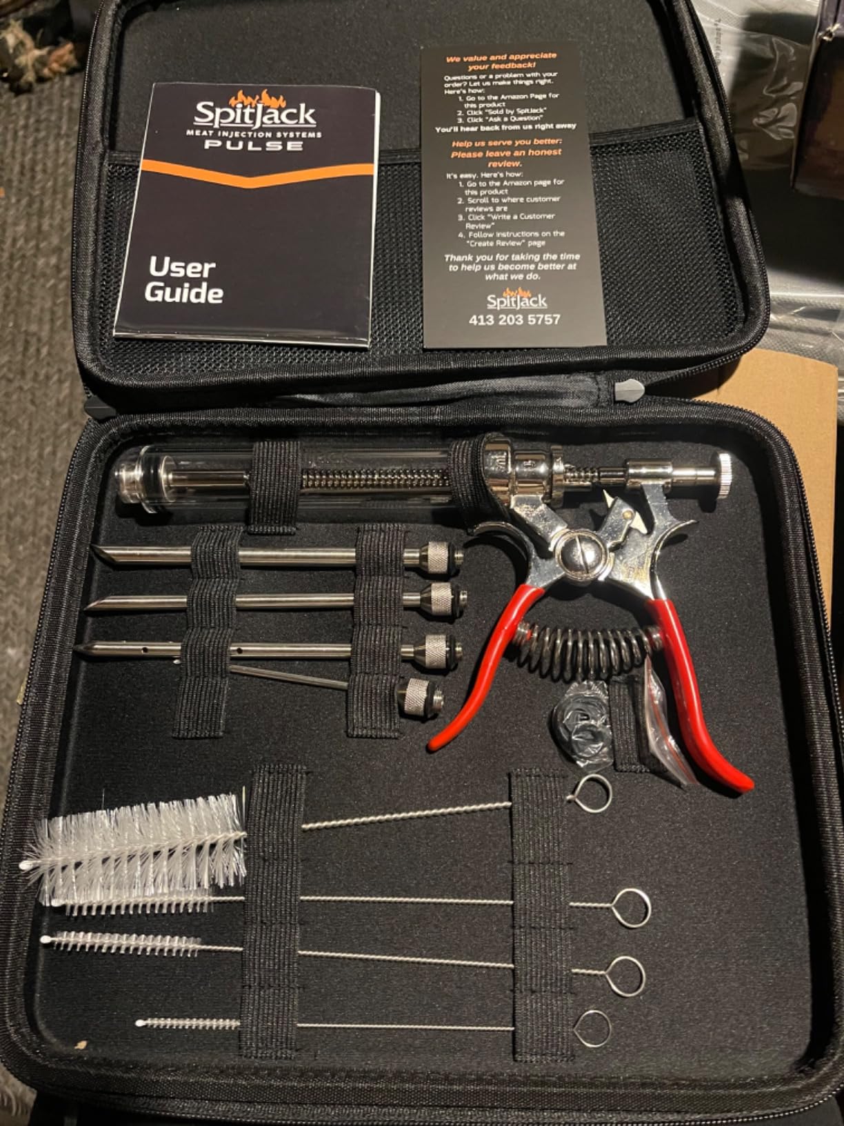 SpitJack PULSE Meat Injector Gun, BBQ Meat Marinade Injector Kit for Brisket, Pork Shoulder, and Chicken, 50ml with 4 Stainless Steel Needles, Case and Guide customer photo 1
