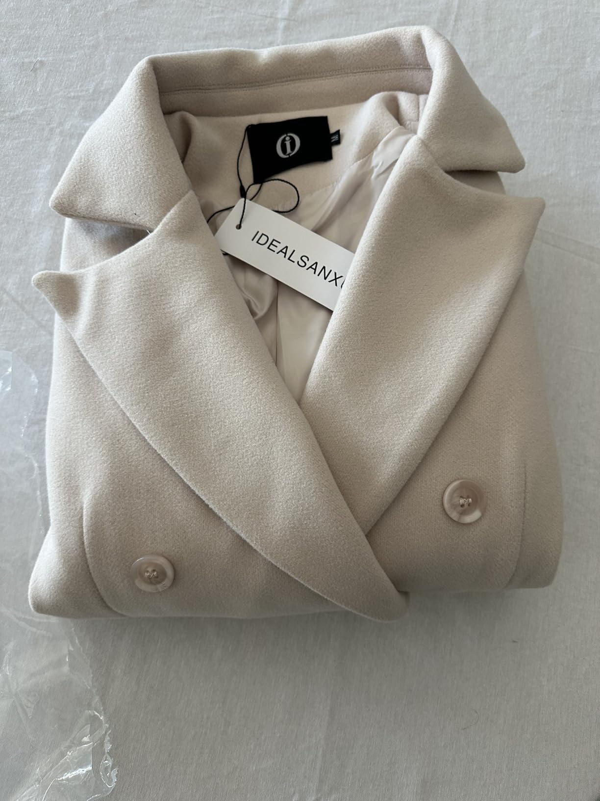 Womens Long Wool Coat Double Breasted Trench Coat Fall Winter Clothes customer photo 1