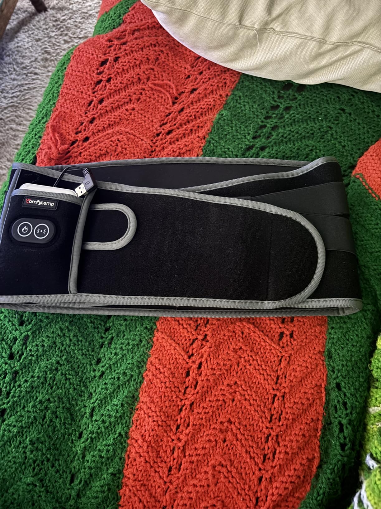 Comfytemp Cordless Heating Pad with Massager for Back, Birthday Gifts for Women Men, FSA Eligible HSA Portable Lower Back Massager Rechargeable Wireless Electric, Mom Dad Seniors 3 Heat 30mins Off customer photo 2