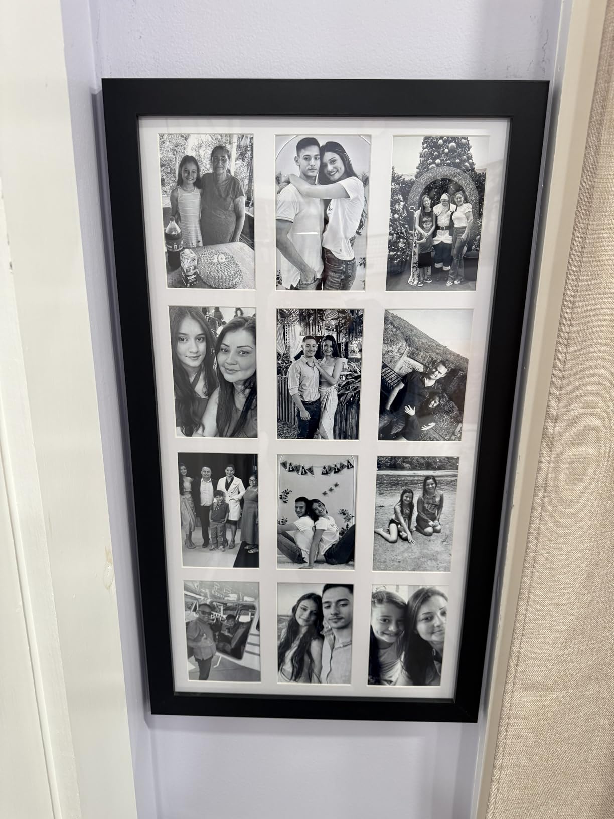 DUENPY 11x14 Collage Picture Frame, 4x6 Collage Picture Frame, Displays Five 4x6 inch Photos, or 11x14 (Without Mat) Wall Decor Wall Hanging or Tabletop, Black customer photo 1