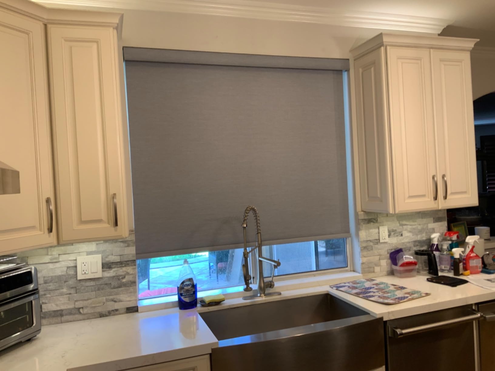 Persilux Free-Stop Window Blinds Cordless 100% Blackout Roller Shades for Window Shades for Home (Beige, 34