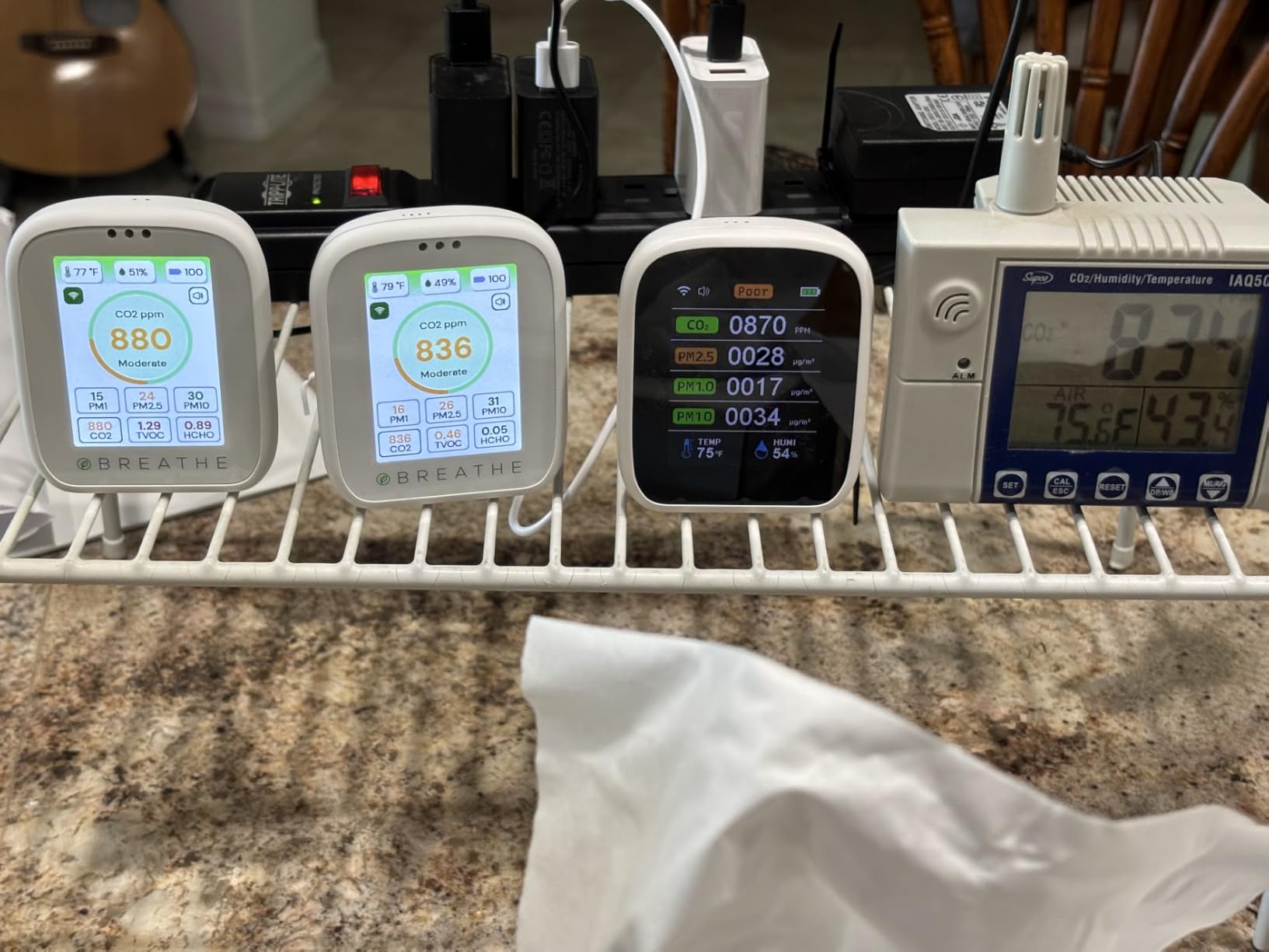 BREATHE Airmonitor Plus Indoor Air Quality Monitor w/CO2, PM & App. Gen 2. | Professional-Grade NDIR Sensor, PM1, PM10, TVOC, Formaldehyde, Smart Alerts, 90-Day History, CSV Export. 6 Hour Battery Life customer photo 1