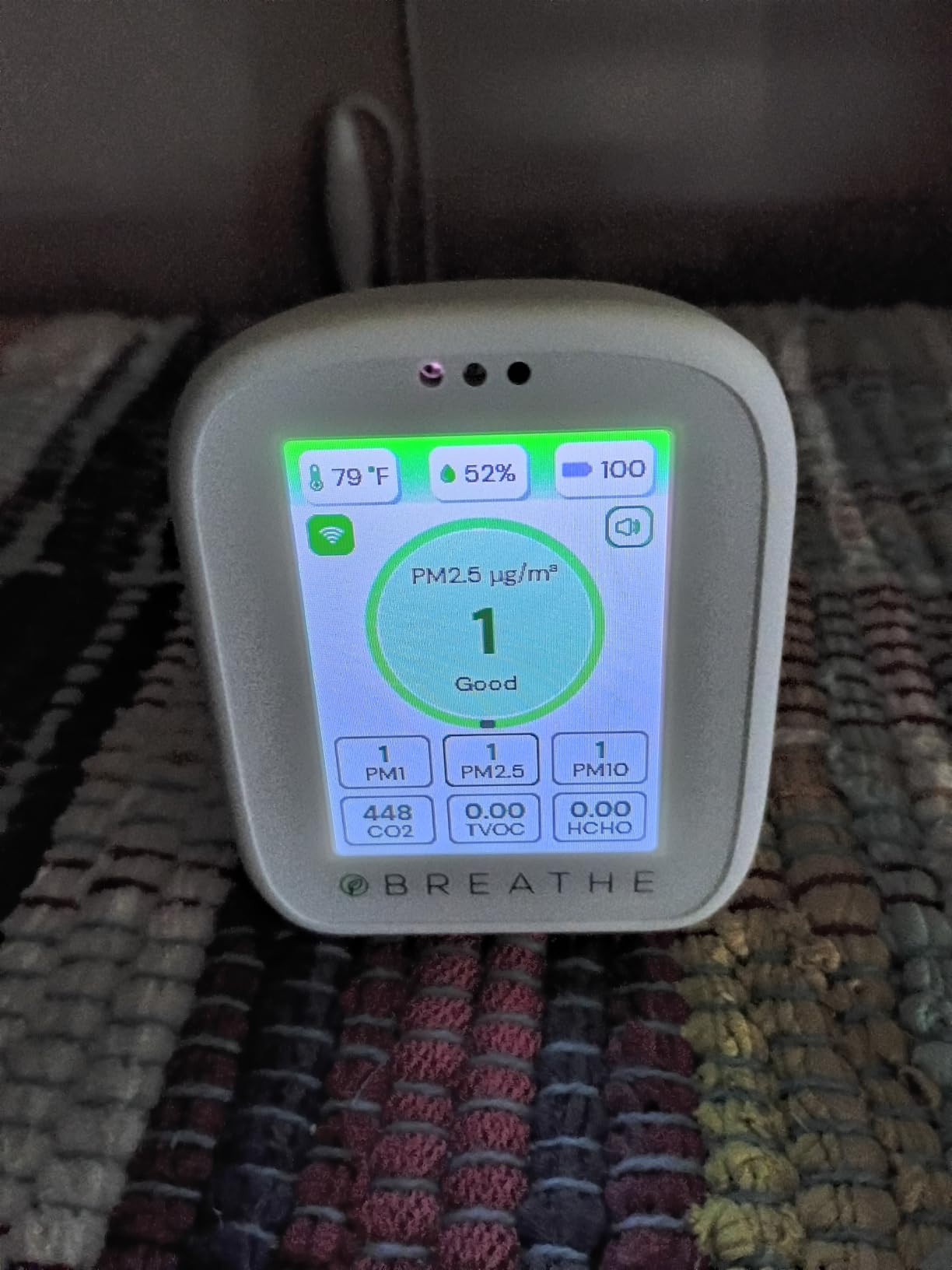 BREATHE Airmonitor Plus Indoor Air Quality Monitor w/CO2, PM & App. Gen 2. | Professional-Grade NDIR Sensor, PM1, PM10, TVOC, Formaldehyde, Smart Alerts, 90-Day History, CSV Export. 6 Hour Battery Life customer photo 2