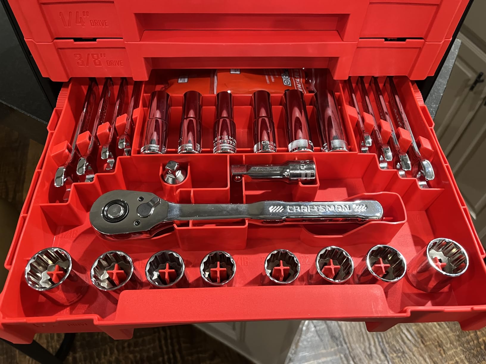 Craftsman 262-Piece Mechanic Tool Set with 3-Drawer VERSASTACK Box, SAE and Metric Socket Set, Car and Motorcycle Tool Kit with Combination Wrenches and Spark Plug Sockets, 90-Tooth (CMMT45309) customer photo 2