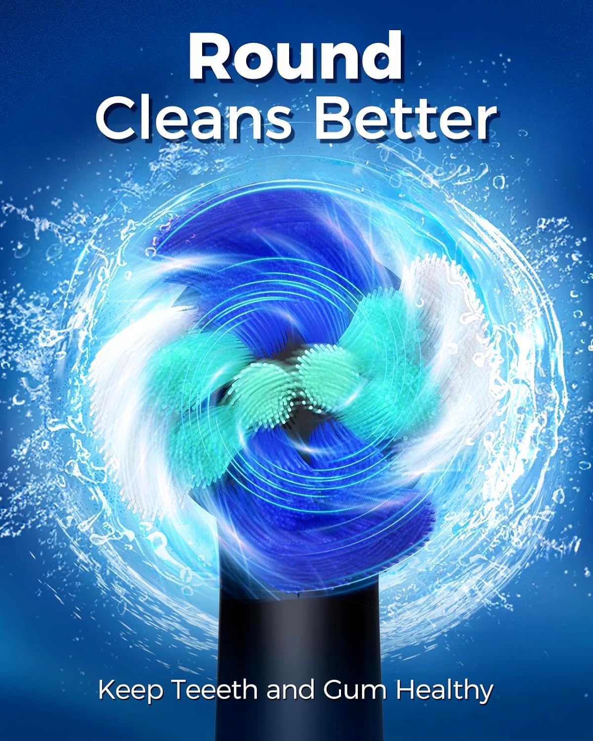 Rotating Electric Toothbrush for Adults, 8 Heads 2 Types, 4 Modes, Black | Rotating Electric Toothbrush for Adults, 8 Brush Heads (2 Types), 4 Modes Deep Clean Rechargeable, 2 Min Smart Timer Black customer photo 2