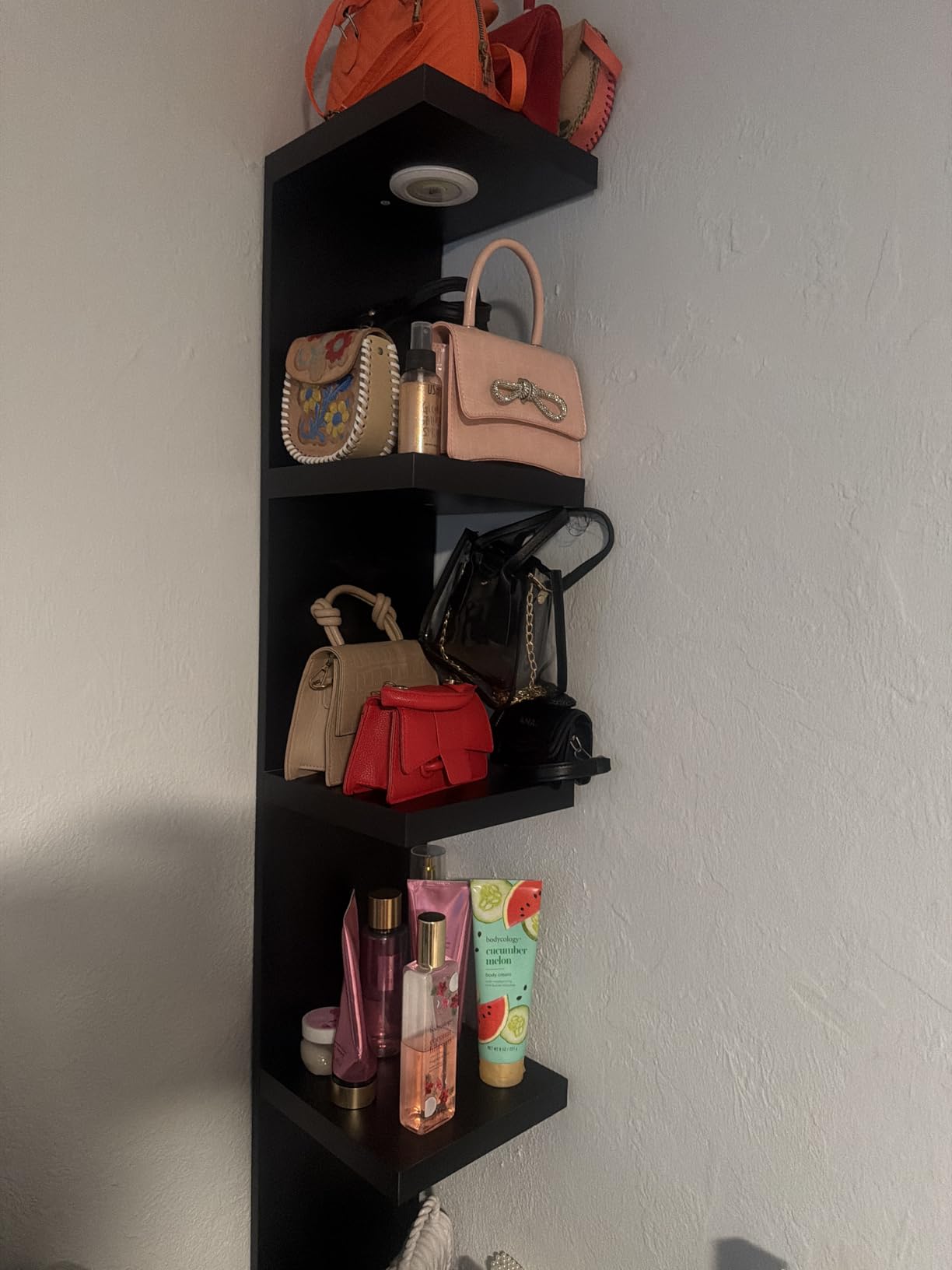 LitaEther Versatile 7 Tier Wall Shelf Unit,White Lack Wall Shelf,Display Floating Shelf with LED Remote Control Light customer photo 2