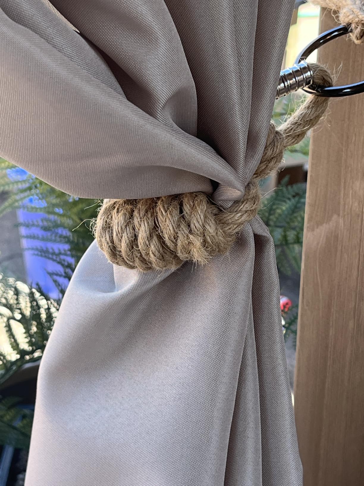 BEL AVENIR Magnetic Jute Curtain Tiebacks 2 Pack Hand-Woven Curtain Ties | Decorative Curtain Holdbacks Bohemian Style Tie-Backs with Exquisite Knot customer photo 2