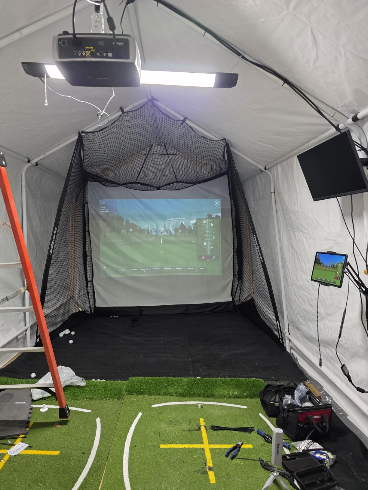 GoSports Range Cage 10 ft x 8 ft Golf Net Cage - Indoor & Outdoor Golf Practice Net for Full Swing Training and Home Golf Simulator Setups customer photo 1