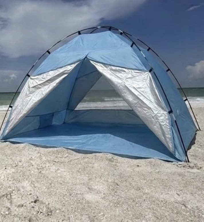 Elegear CumbreX Beach Tent Sun Shelter with Canopy, 4-5 Person, Sky Blue | UPF 50+ UV Protection, Easy Setup, Portable & Lightweight, Double Silver Coating, Pop Up Sun Shade Shelter, Beach Cabana customer photo 1