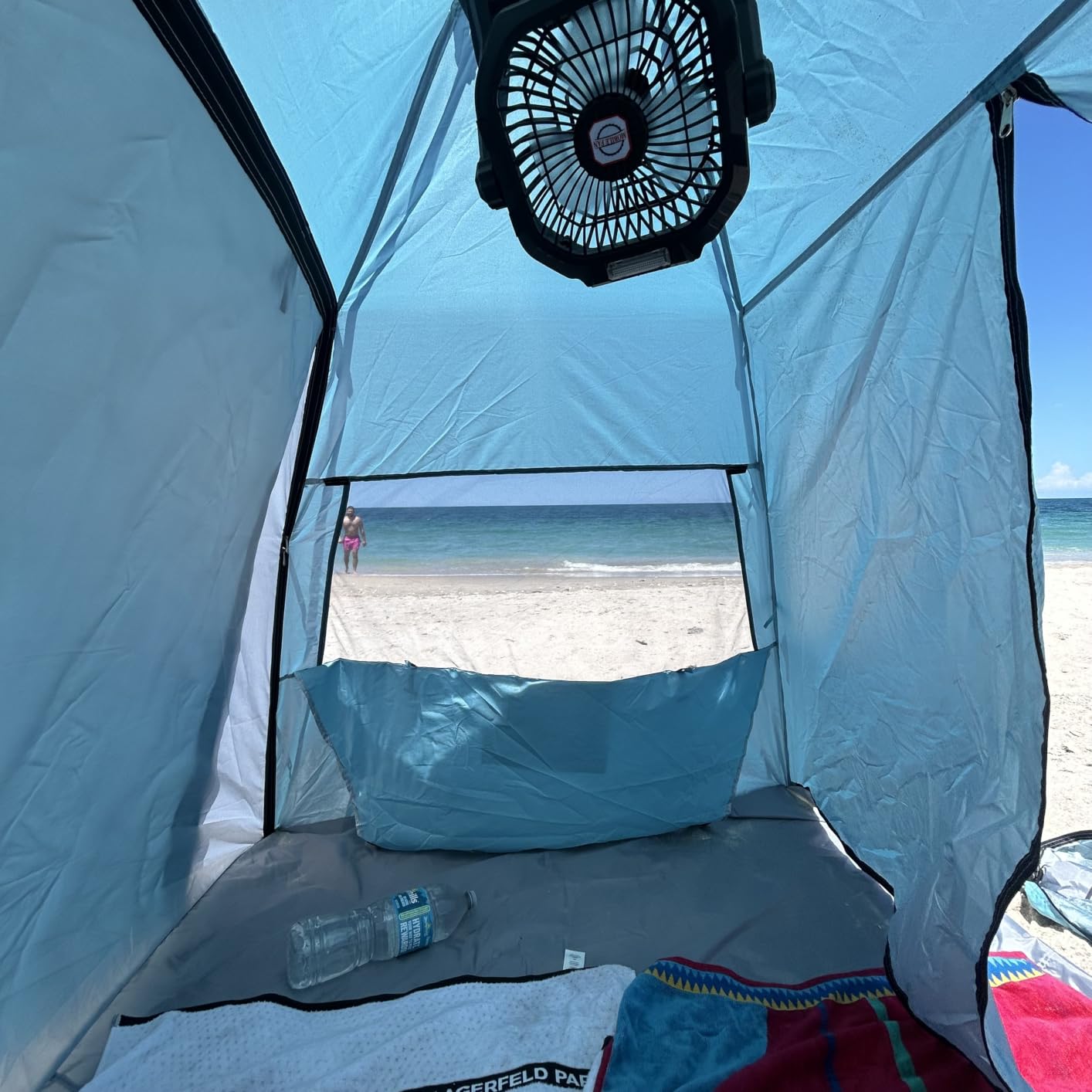 Elegear CumbreX Beach Tent Sun Shelter with Canopy, 4-5 Person, Sky Blue | UPF 50+ UV Protection, Easy Setup, Portable & Lightweight, Double Silver Coating, Pop Up Sun Shade Shelter, Beach Cabana customer photo 2